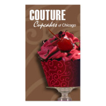 "Couture Cupcakes!" - Fancy Desserts, Pastries Business Card Template