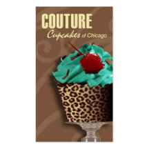 "Couture Cupcakes!" - Fancy Desserts, Pastries Business Card Templates