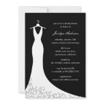 Couture Gown Bridal Shower Invitation (Black)