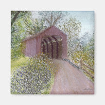 Covered Bridge Refrigerator Magnet