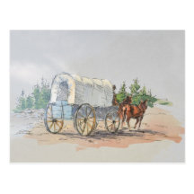 COVERED WAGON by SHARON SHARPE Post Card
