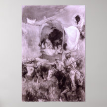 Covered Wagon Pioneers Print
