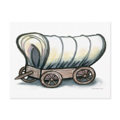 Covered Wagon Postcard by FunGraphix