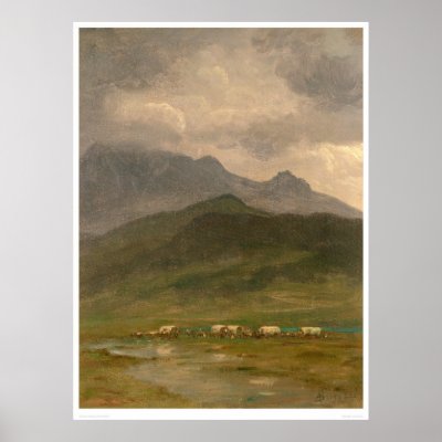 Covered Wagons by Bierstadt (0101A) Poster by Bancroft