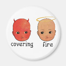 Covering Fire - Sinner & Saint Refrigerator Magnets