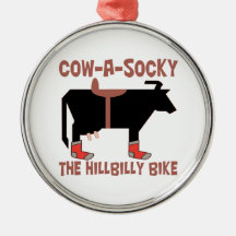 Cow-A-Socky The HillBilly Bike Ornament