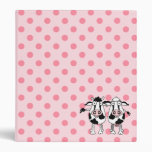 Cow and bull on pink polka dots. binders