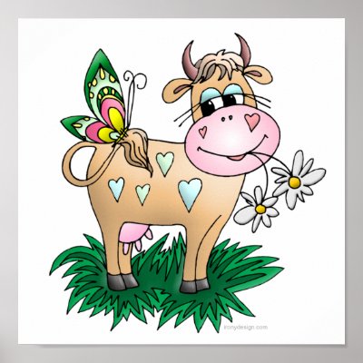 Cow and Butterfly by ironydesign
