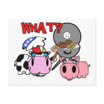 Cow and Pig Schnozzles Barbecue BBQ Cartoon Post Card