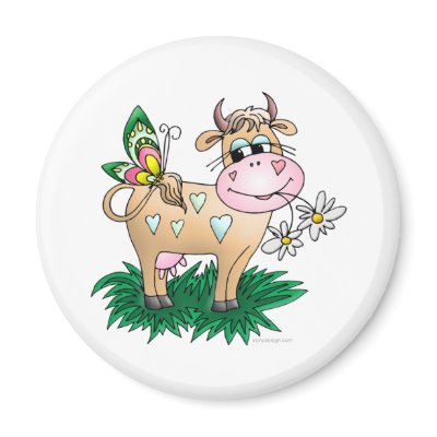 Cow Butterfly Magnet by ironydesign
