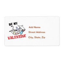 Cow Cupid Valentine Custom Shipping Labels