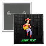 Cow-girl lisse avec la guitare badges