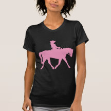 Cow-girl montant son cheval (rose) t-shirt