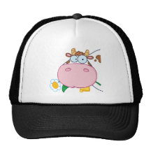 Cow Head Cartoon Character Mesh Hat