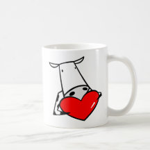 Cow Heart Valentine I Love Cows Coffee Mugs