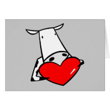 Cow Heart Valentine I Love Cows Greeting Card