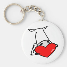 Cow Heart Valentine I Love Cows Key Chains