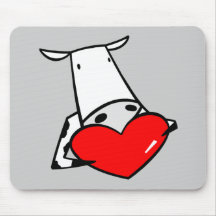 Cow Heart Valentine I Love Cows Mouse Pads