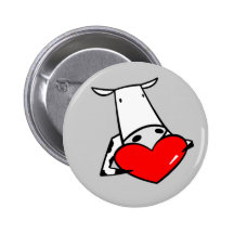 Cow Heart Valentine I Love Cows Pin
