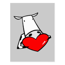 Cow Heart Valentine I Love Cows Postcards