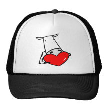Cow Heart Valentine I Love Cows Trucker Hats