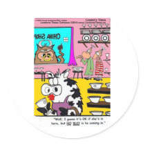 Cow In China Shop Funny Mugs Tees Cards & Gifts Stickers