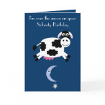 Cow Jumping Over The Moon Sobriety Birthday Card
