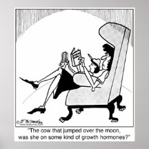 Cow, Moon & Growth Hormones Poster