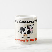 Cow-Mug World Greatest Dad NO BULL white wash