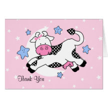 Cow Over Moon Baby Card