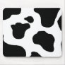 Cow print black and white blotchy pattern mouse pad