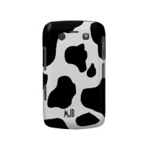 Cow Print Pattern with Initials Blackberry Bold Blackberry Bold Covers
