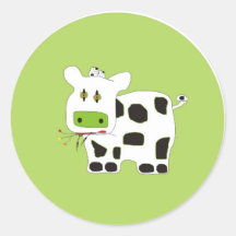 COW ROUND STICKER