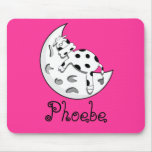 Cow Sleeping On The Moon Personalized Name Gift Mousepads