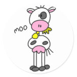 Cow Stick Figure Sticker