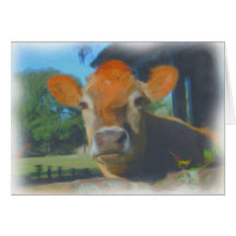 Cow Watercolor Card