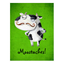Cow with Moustaches Postcard