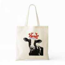 Cow with Reindeer Antlers Bag