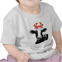 Cow with Reindeer Antlers Shirt