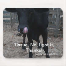 Cow with Tongue Lick Mousepad
