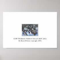 Cow Woman versus Toilet Boy Print