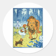 Cowardly Lion Round Stickers