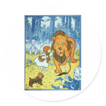 Cowardly Lion Round Stickers