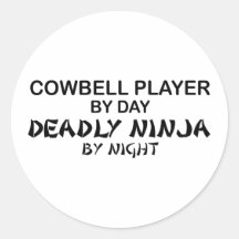 Cowbell Deadly Ninja by Night Sticker