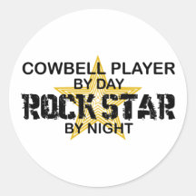 Cowbell Player Rock Star by Night Stickers
