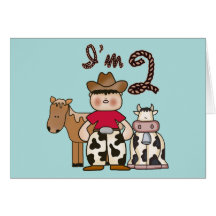 Cowboy  2nd Birthday Invitations Greeting Cards