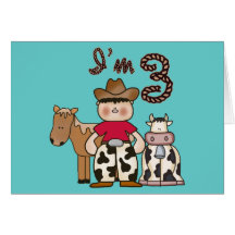 Cowboy 3rd Birthday Invitations Cards