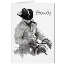 COWBOY AND HORSE HOWDY CARD