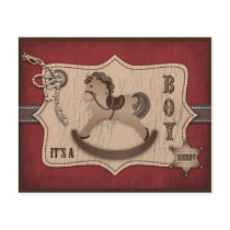 Cowboy Baby Advice Card Personalized Flyer