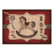 Cowboy Baby Gift Tag Business Card Templates